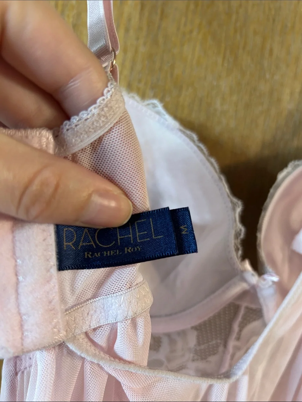 Pink Rachel Roy Medium Lace Push Up Babydoll Chemise Lingerie - Picture 10 of 12